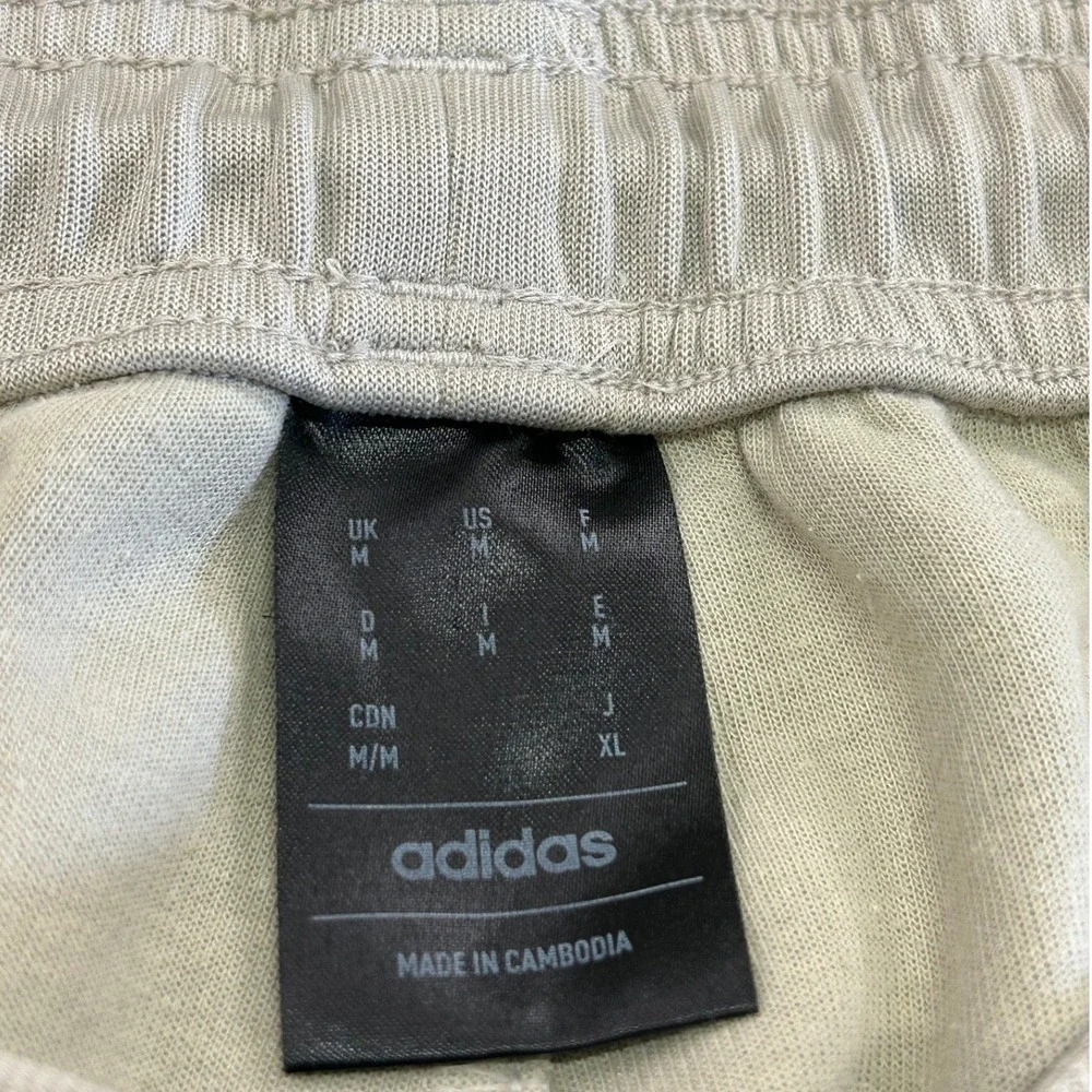 Adidas Mens Tiro Track Pants Beige Tan Graphic Stripe Zip Ankle Joggers Size M